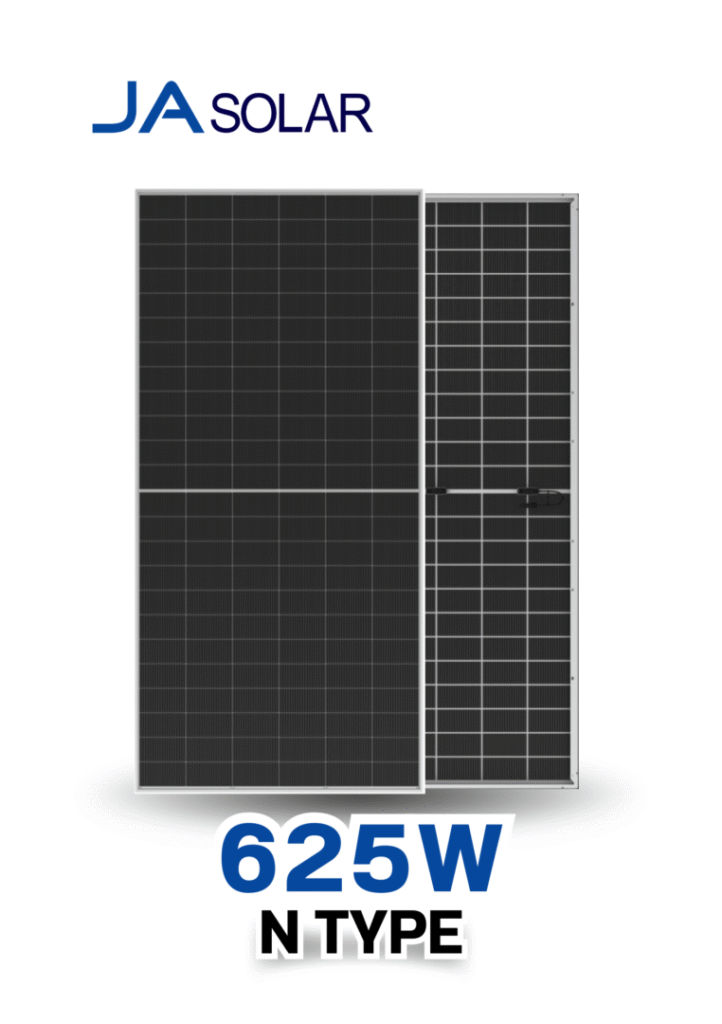 پنل خورشیدی 625 وات مونو کریستال مدل بایفشیال N-Type برند JA SOLAR